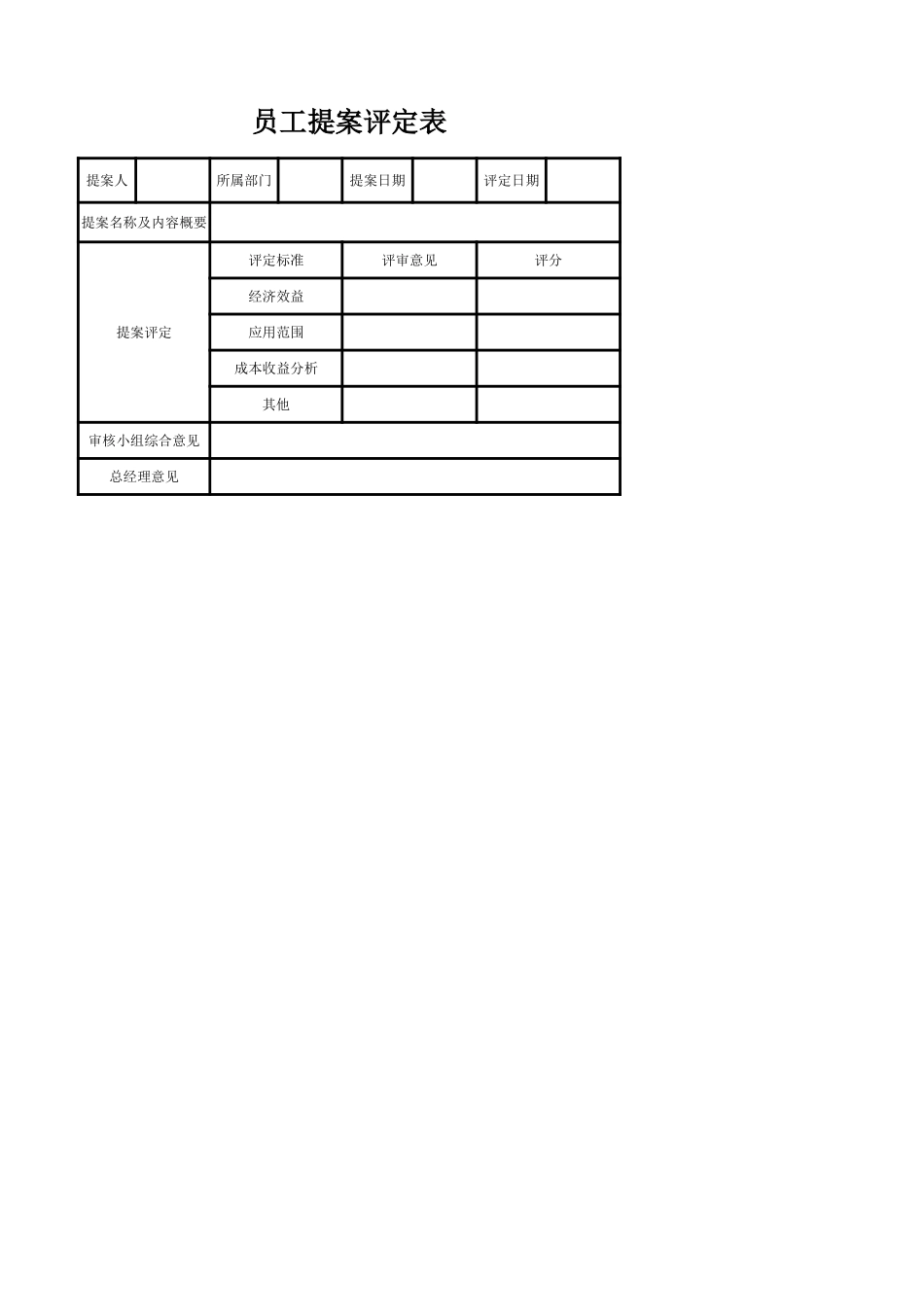 员工提案评定表.xlsx_第1页