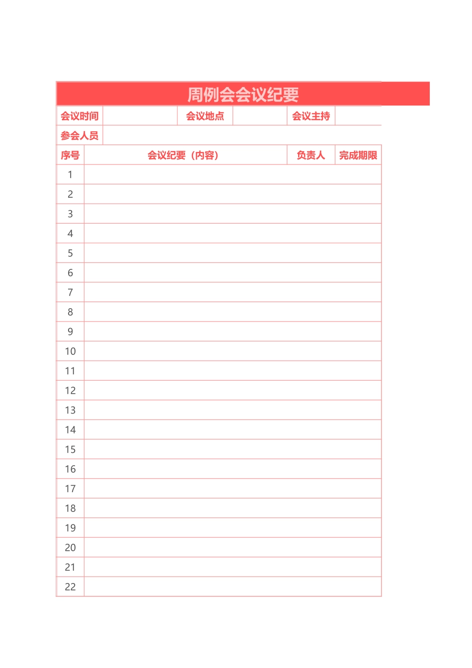 周例会会议纪要.xlsx_第1页