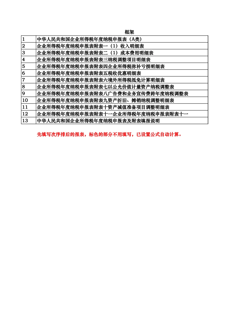 中华人民共和国企业所得税年度纳税申报表(A类).xls_第1页