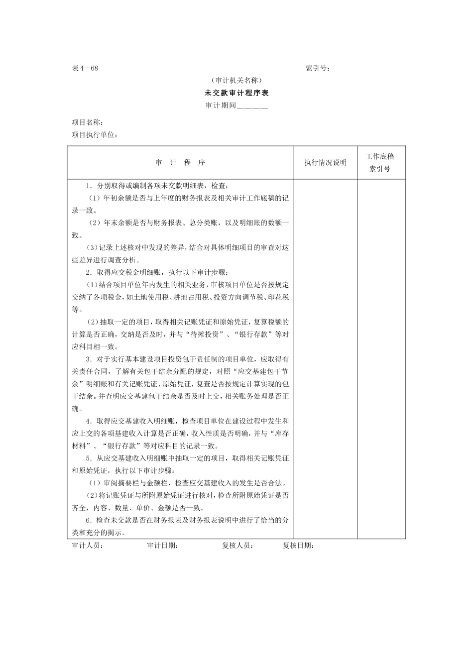 17未交款-审计程序表.doc_第1页