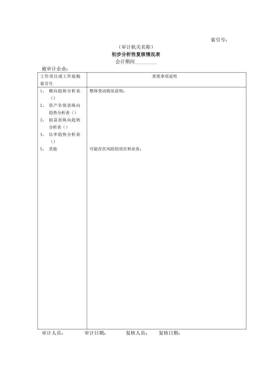 初步分析性复核情况表@.doc_第1页
