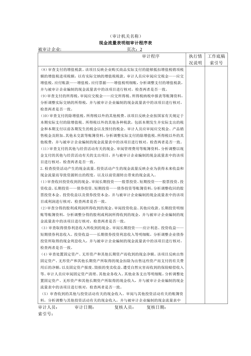 现金流量表明细审计程序表@.doc_第2页