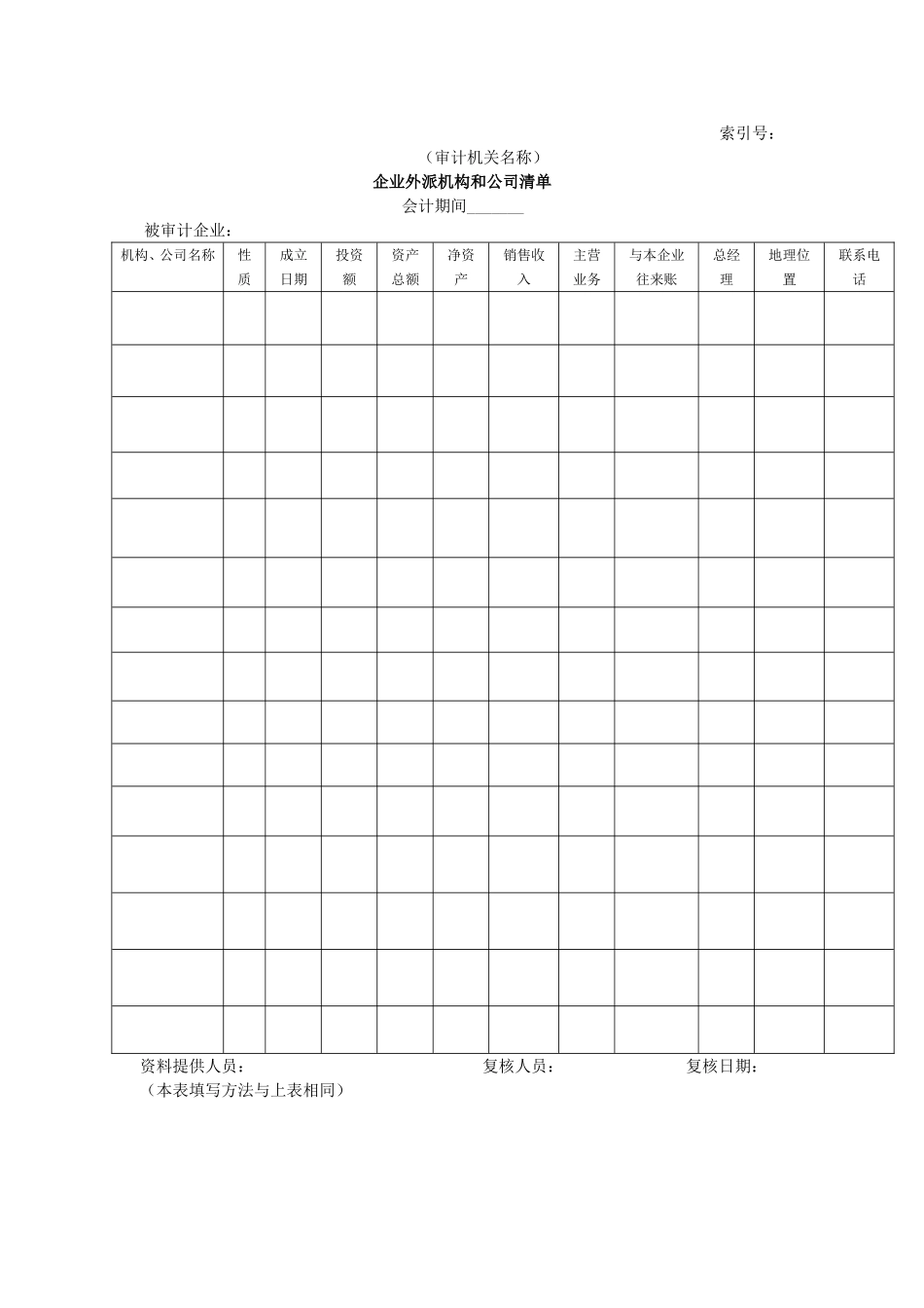 企业基本情况-13企业外派机构和公司清单.doc_第1页