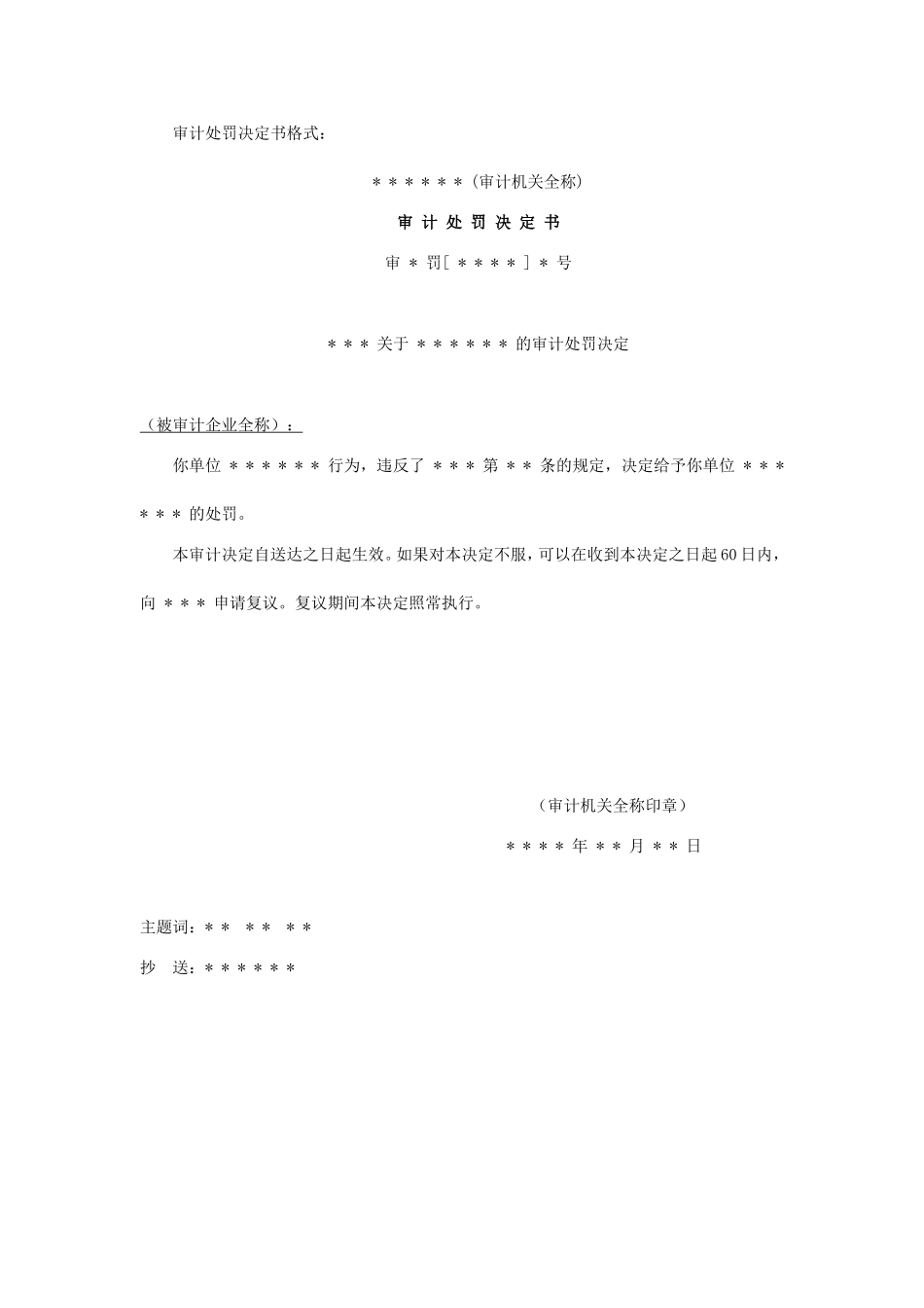 审计报告W-06审计处罚决定书.doc_第1页