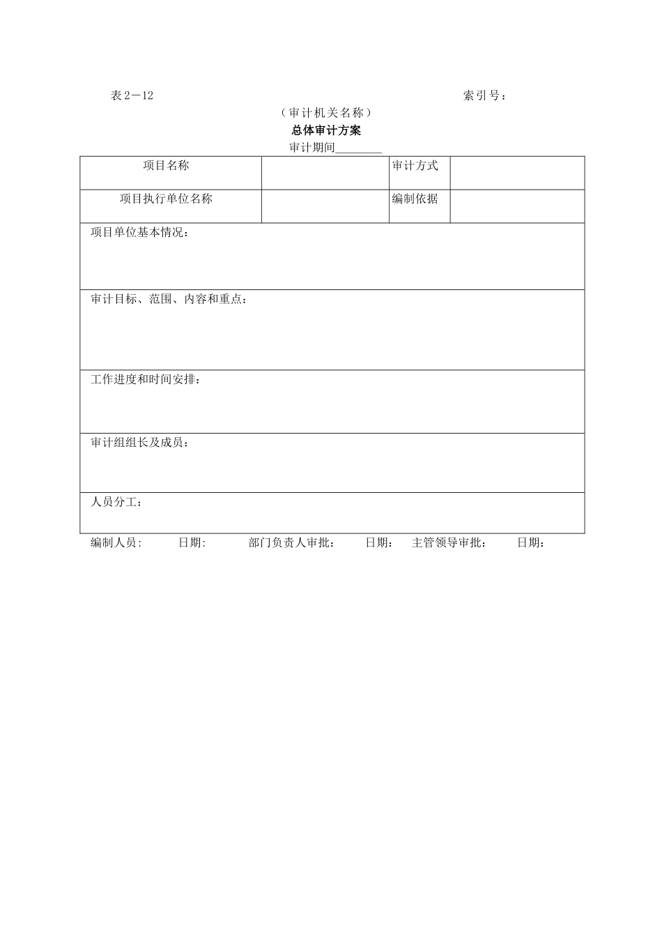 审计准备-8总体审计方案.doc_第1页