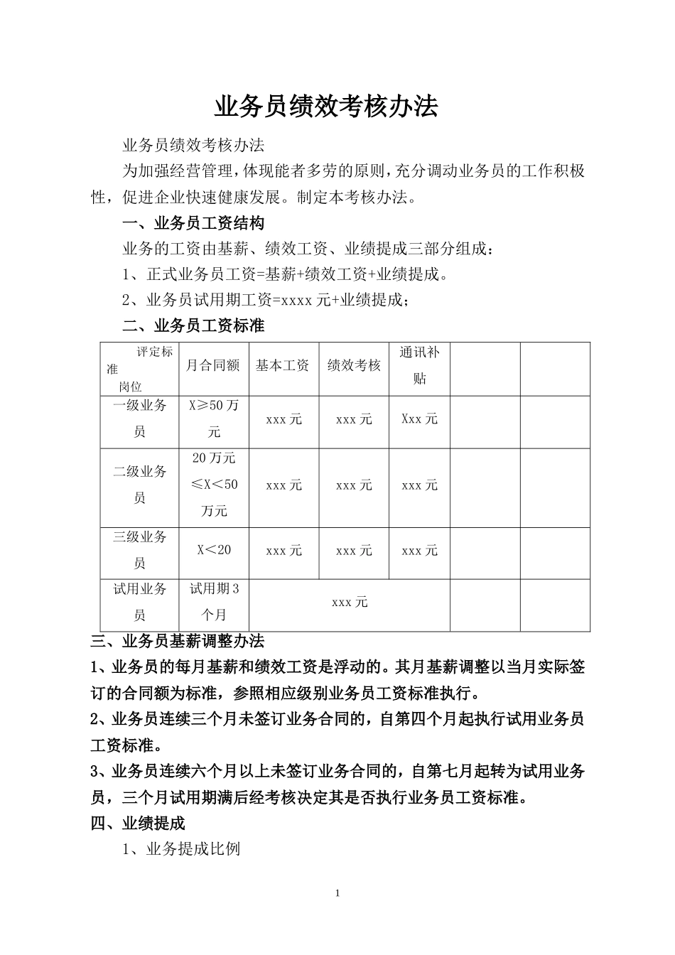 【案例】业务员绩效考核办法.doc_第1页