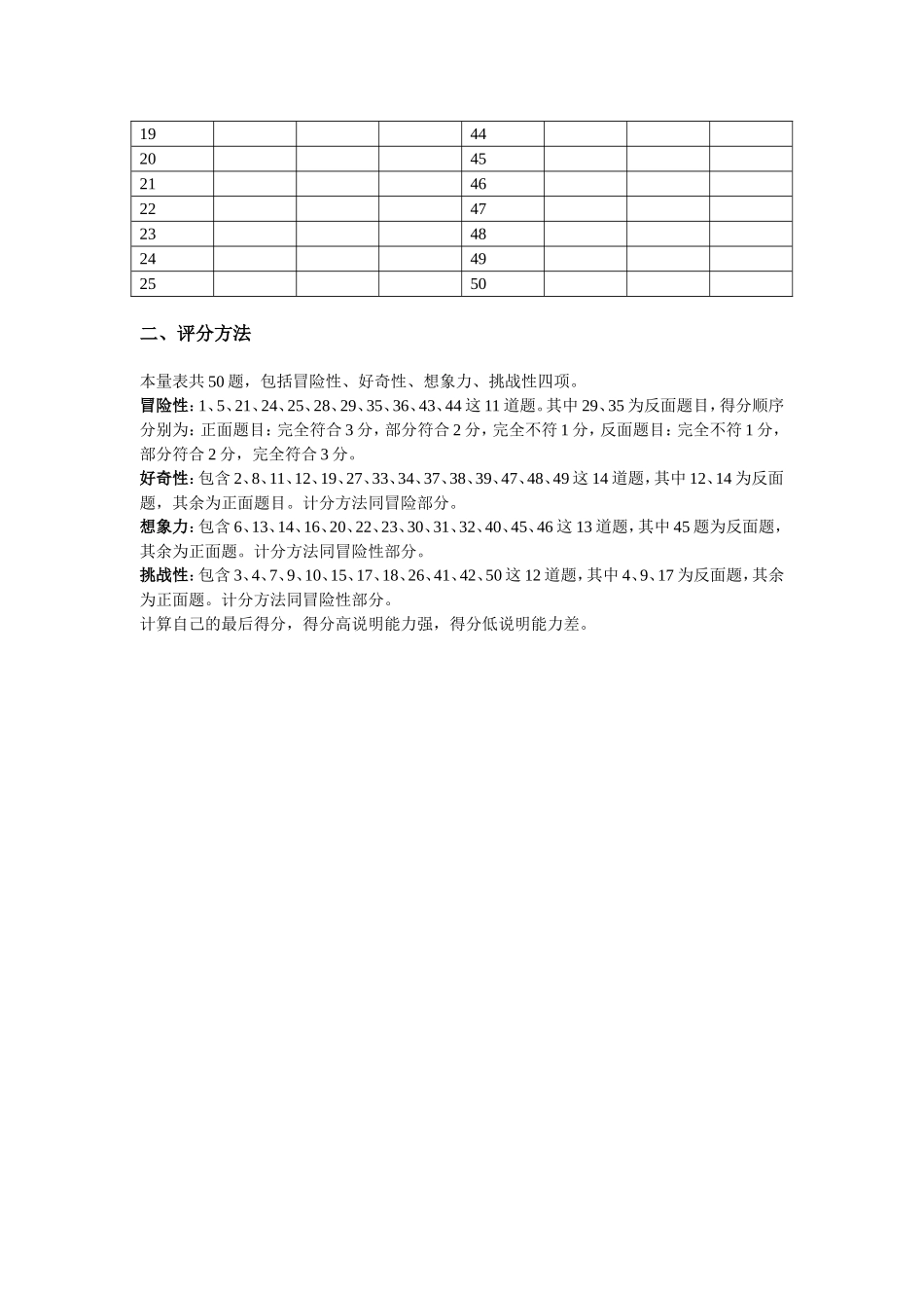 【工具】实用工具—威廉斯创造力倾向测量表.doc_第3页