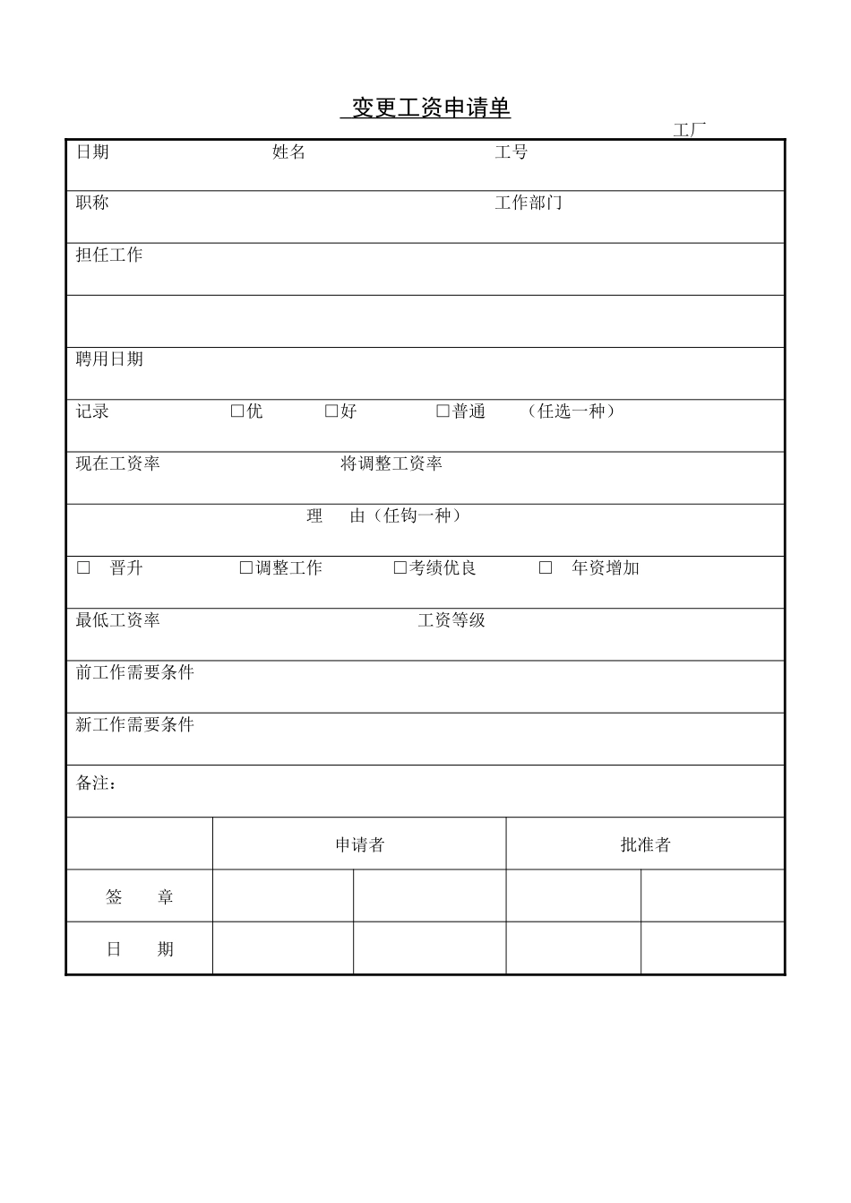 变更工资申请单.doc_第1页