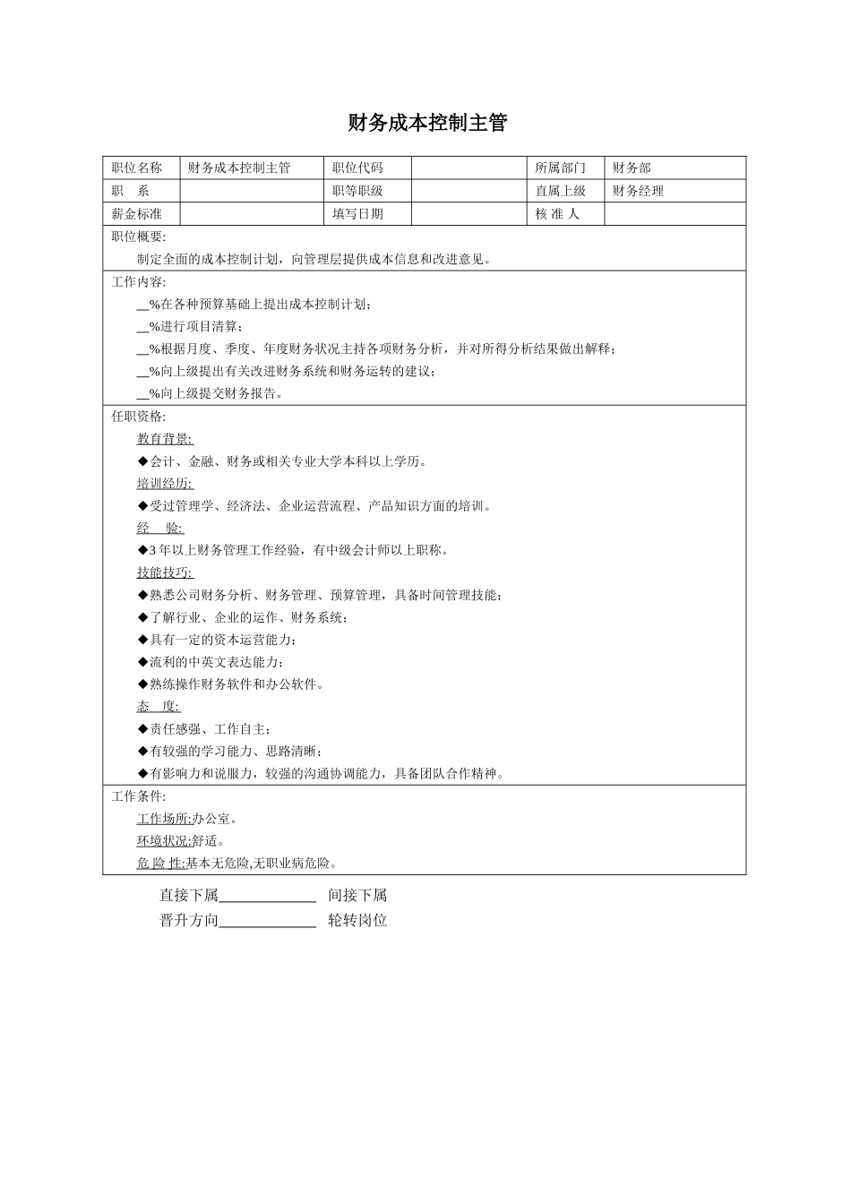 财务成本控制主管.doc_第1页