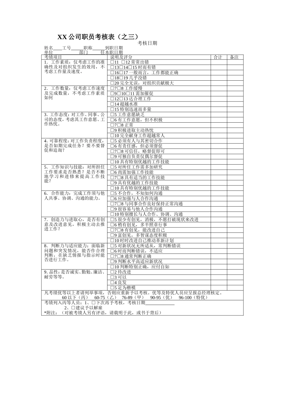 职工考核表.doc_第3页