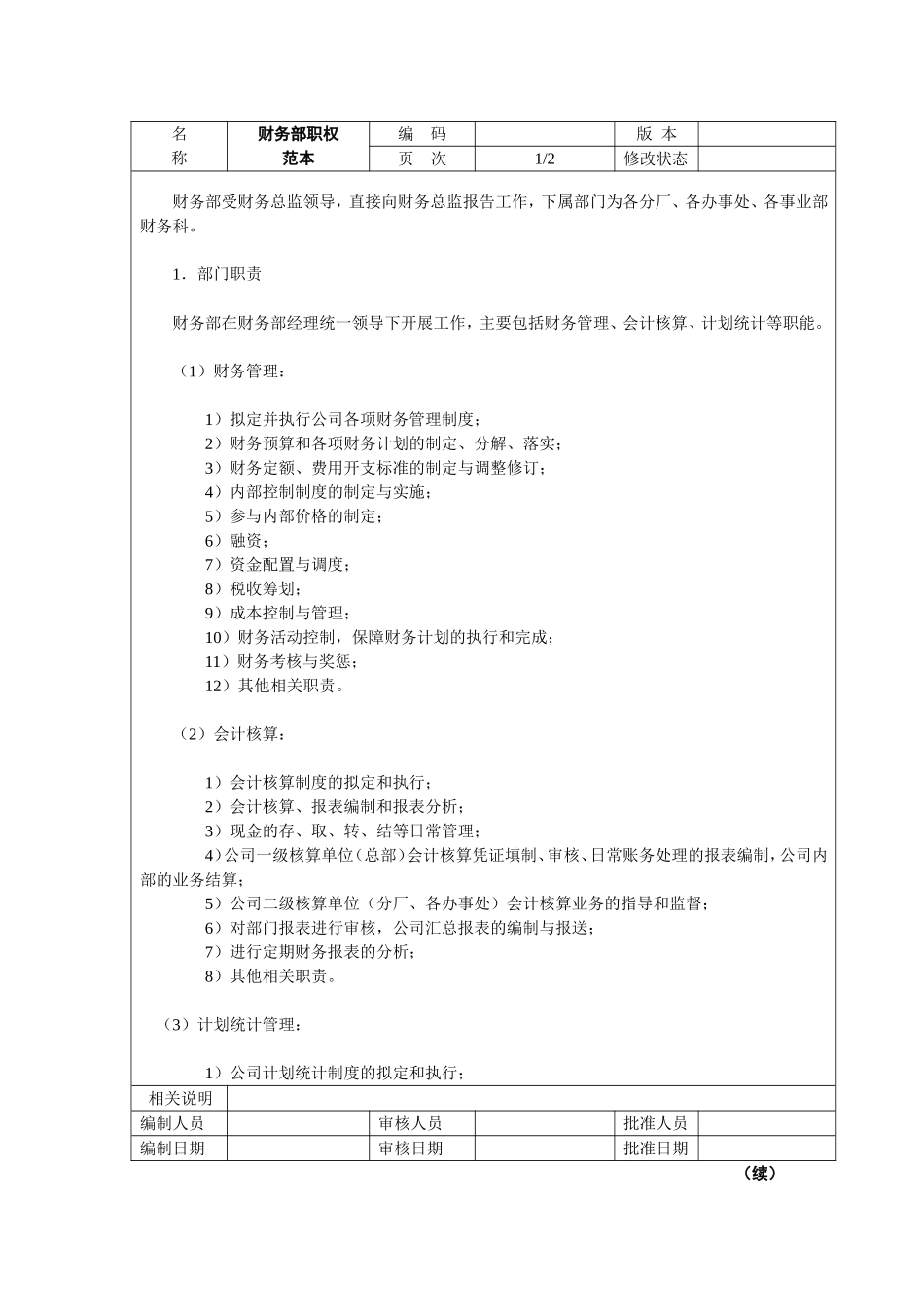 3、财务部-职权范本.doc_第1页