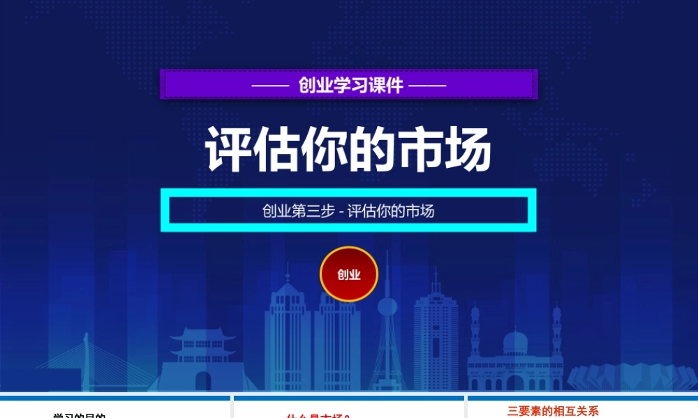 3、创业培训第三步：评估你的市场(最新).pptx