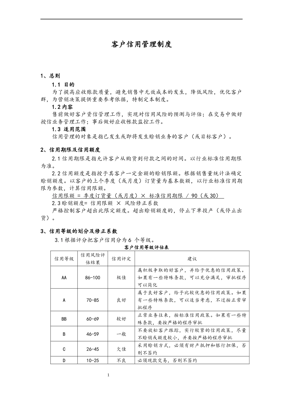 32 客户信用管理制度.docx_第1页