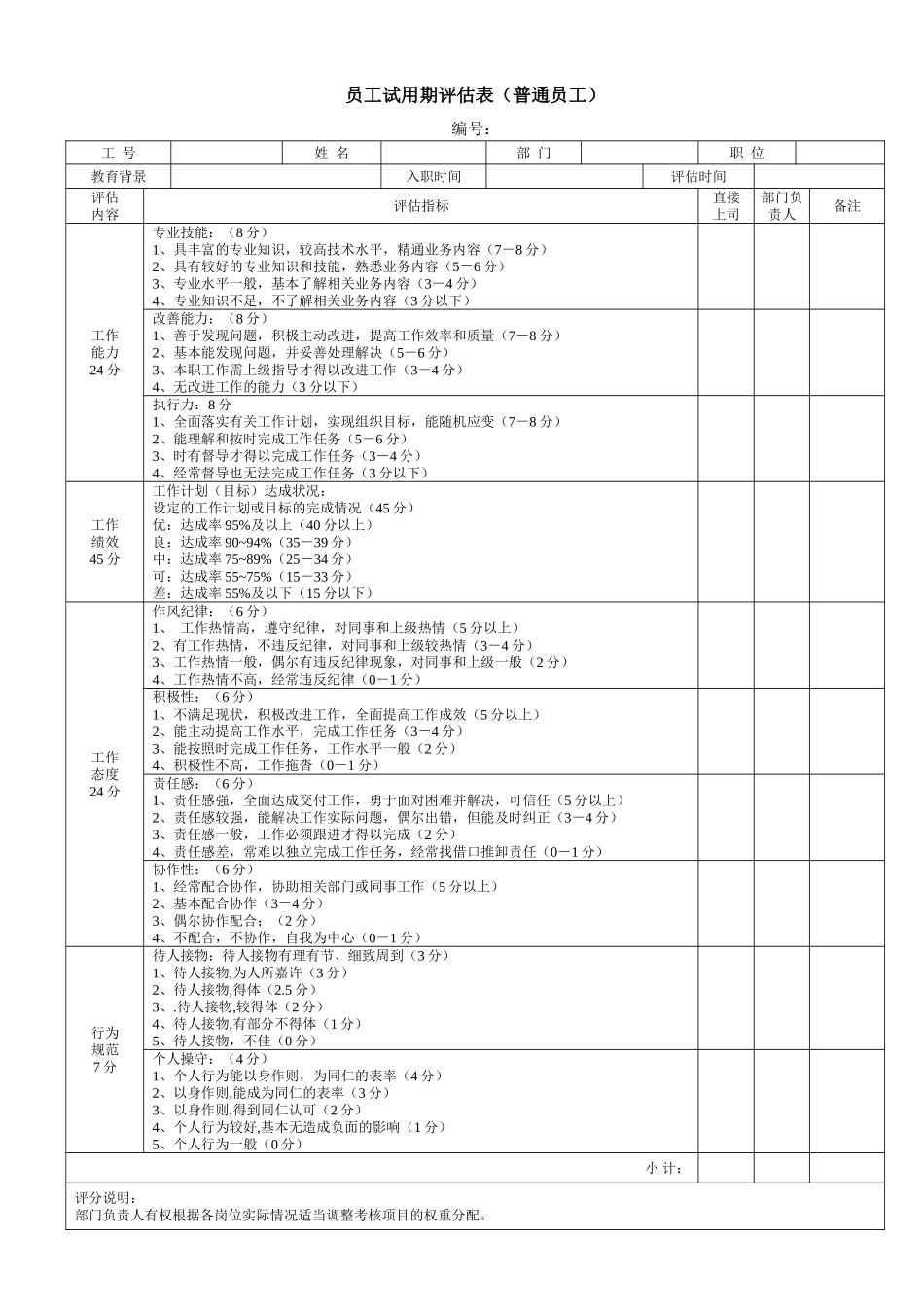 试用期评估表.doc_第1页