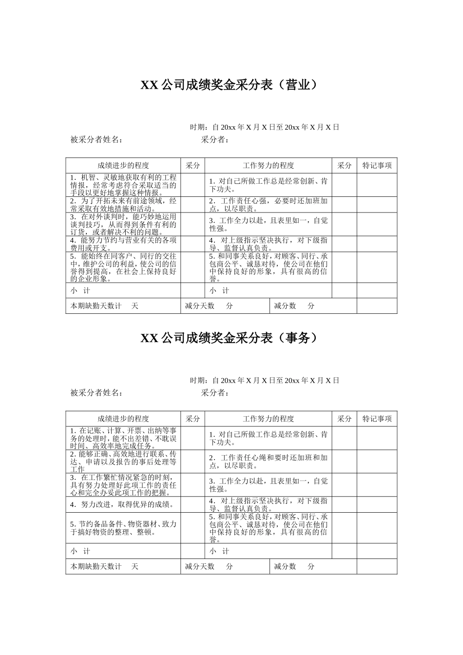 奖金表格.doc_第2页