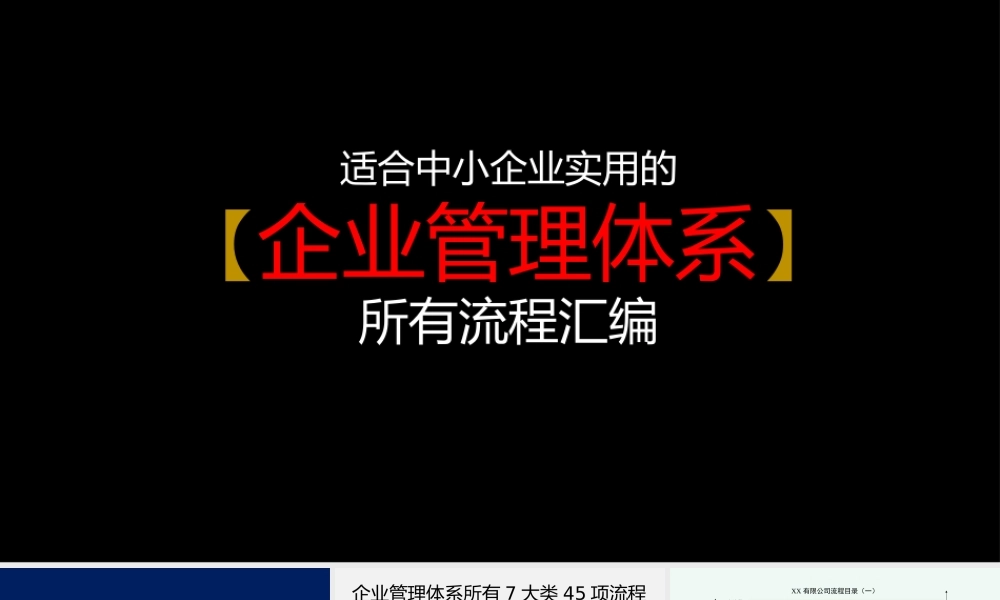 【流程体系】适合中小企业实用的企业管理体系所有流程汇编.pptx