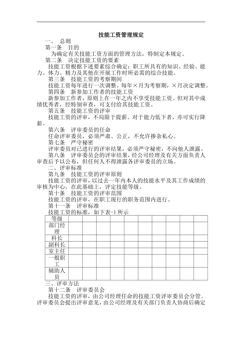 技能工资管理规定.doc_第1页