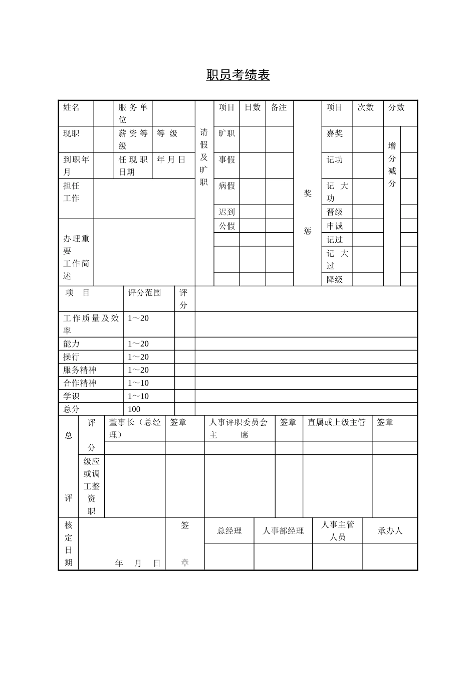 职员考绩表.doc_第1页