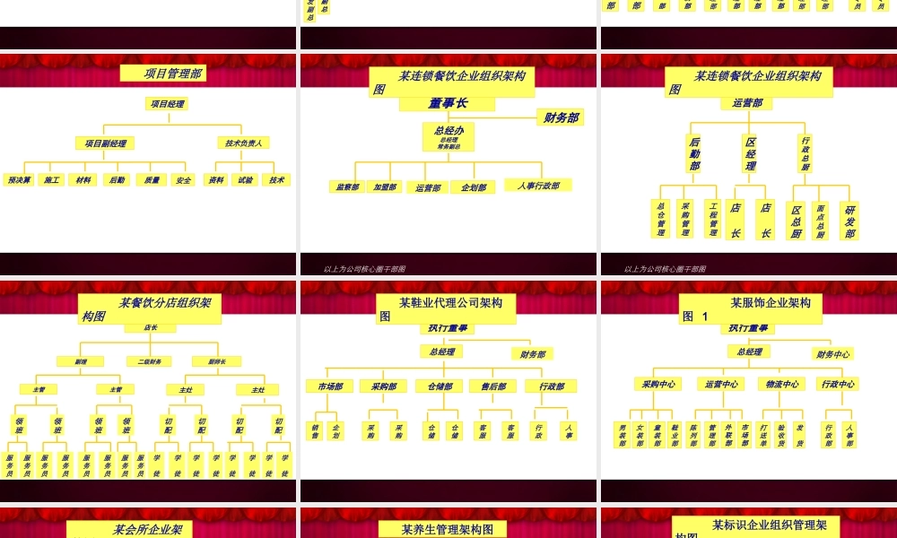公司组织架构图模板（可编辑）15个.ppt