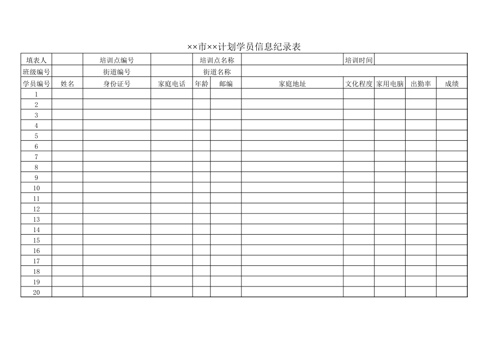 计划学员信息纪录表 (2).xls_第1页