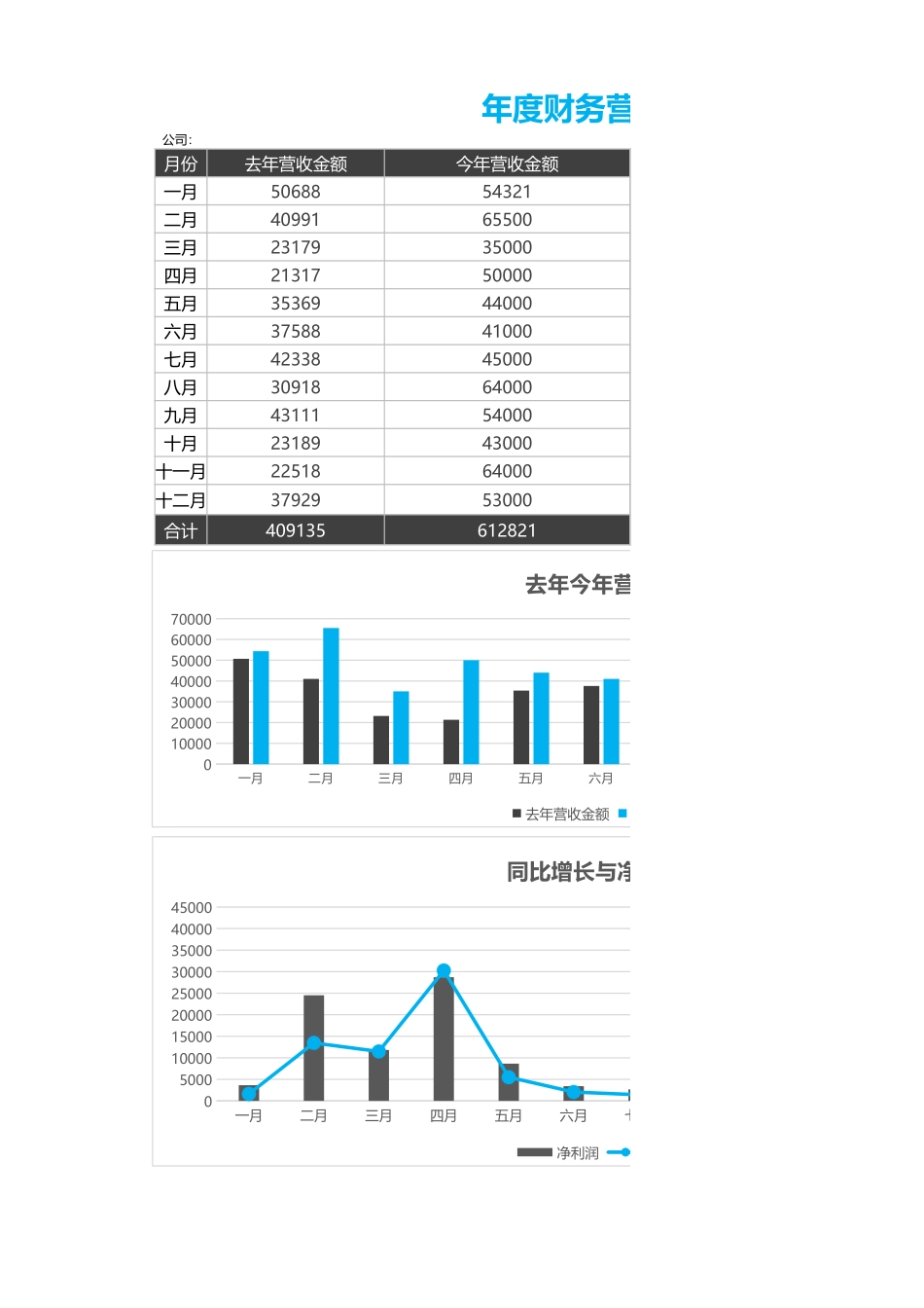 年度财务营收分析报表.xlsx_第1页