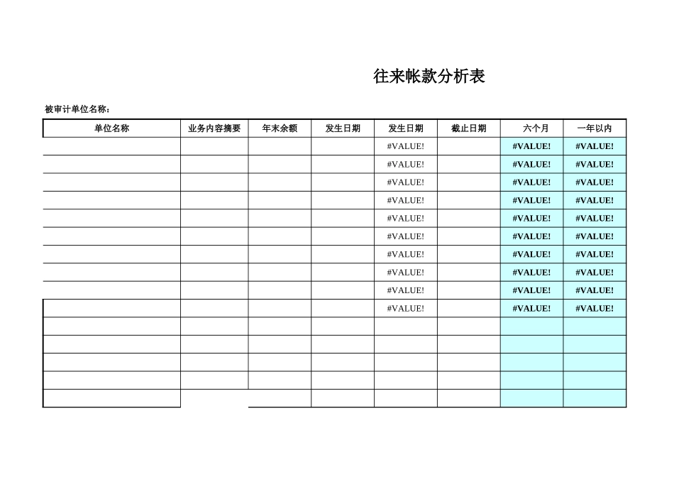 审计工具往来分析.xls_第1页