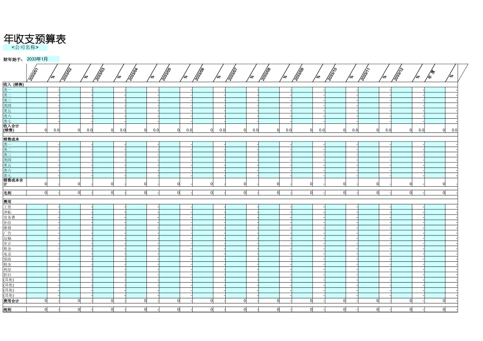 年收支预算表 (2).xlsx_第1页