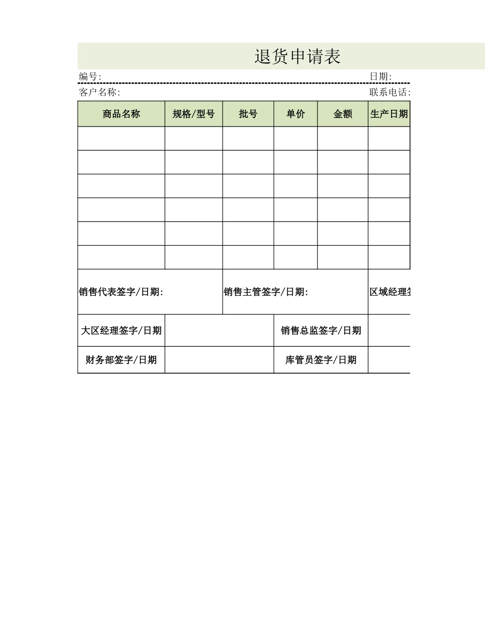 退货申请单.xlsx_第1页