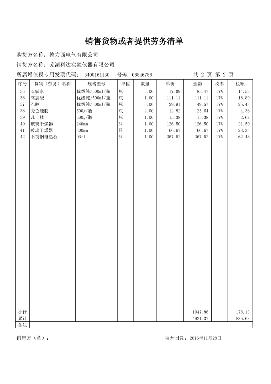 销货清单模板 (1).xls_第2页