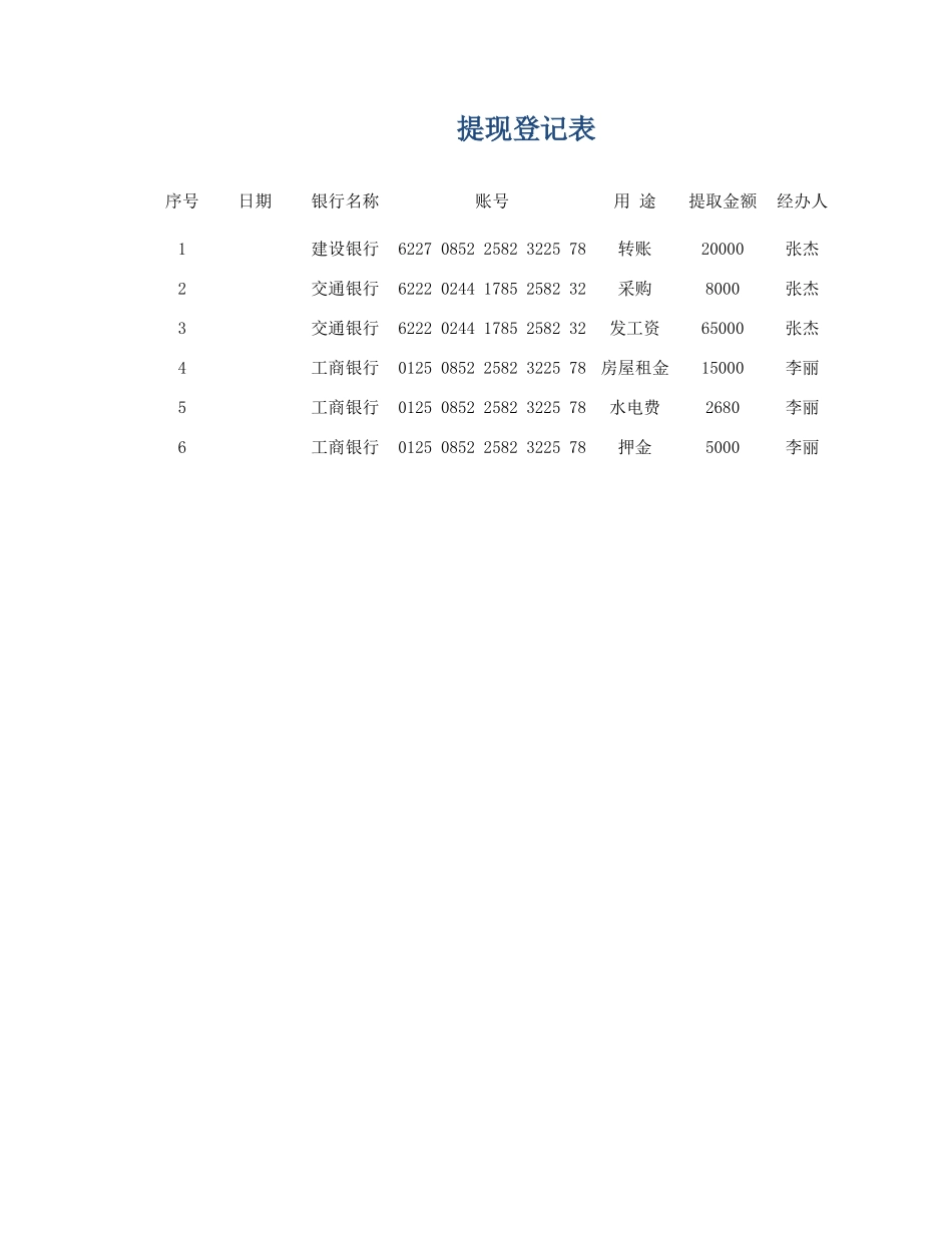 提现登记表.xlsx_第1页