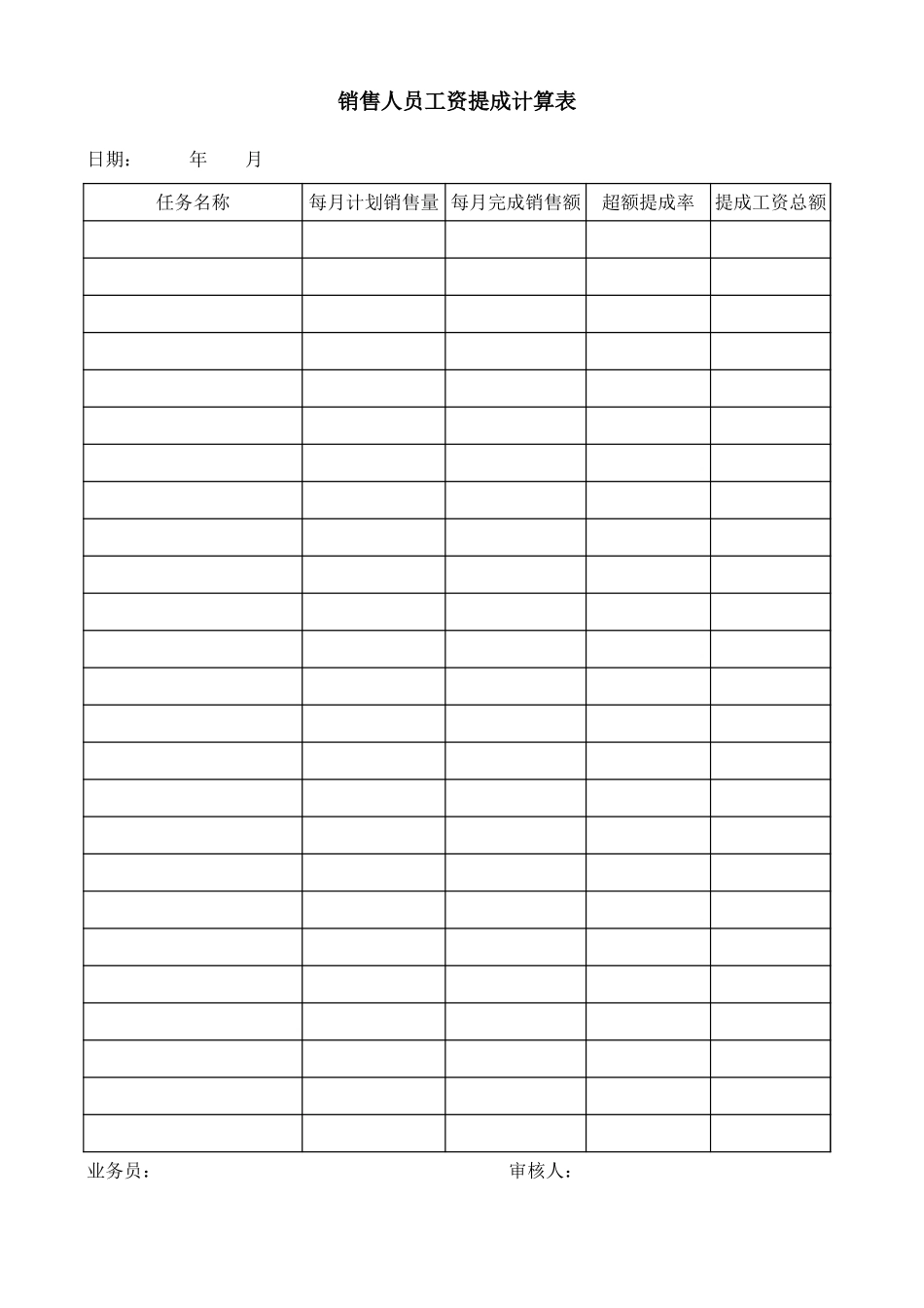 销售人员工资提成计算表.xls_第1页