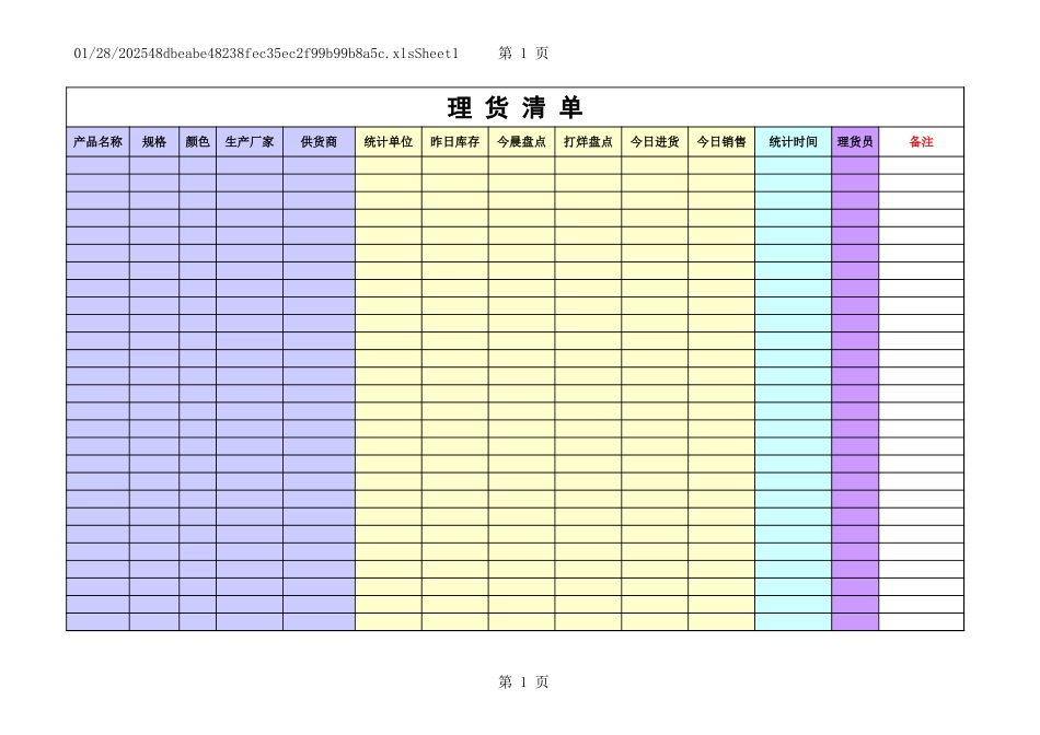 小型超市理货表格.xls_第1页