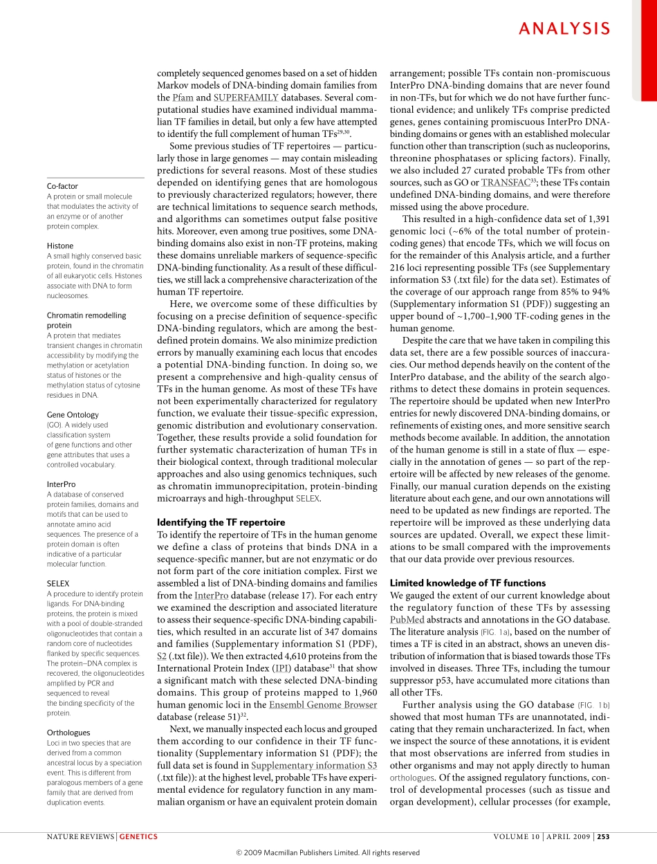 A census of human transcription factors-function, expression and evolution.pdf_第2页
