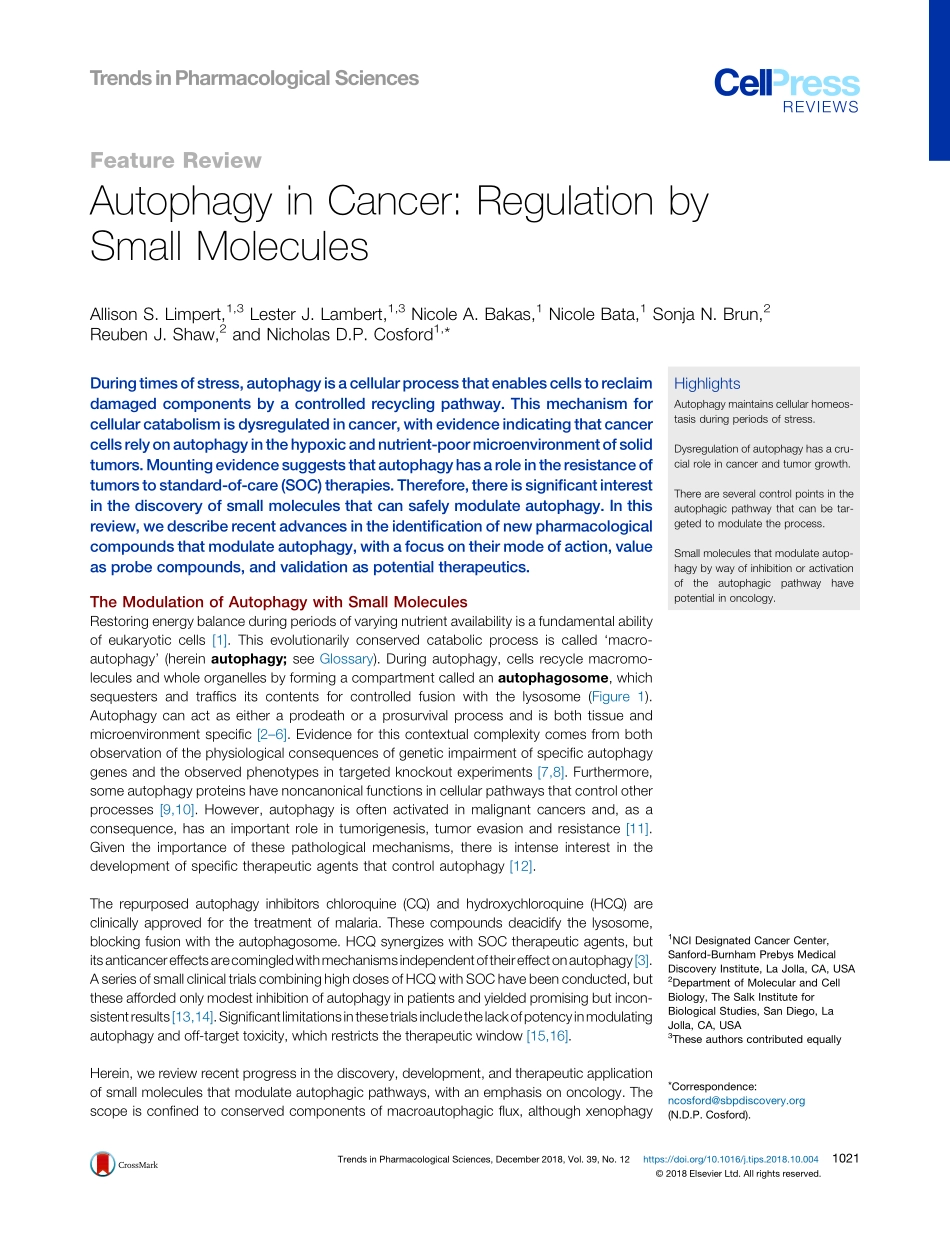 Autophagy in Cancer-Regulation by Small Molecules.pdf_第1页