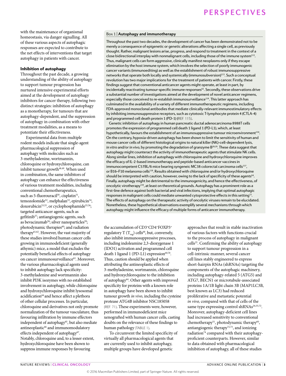 Activating autophagy to potentiate immunogenic chemotherapy and radiation therapy.pdf_第3页
