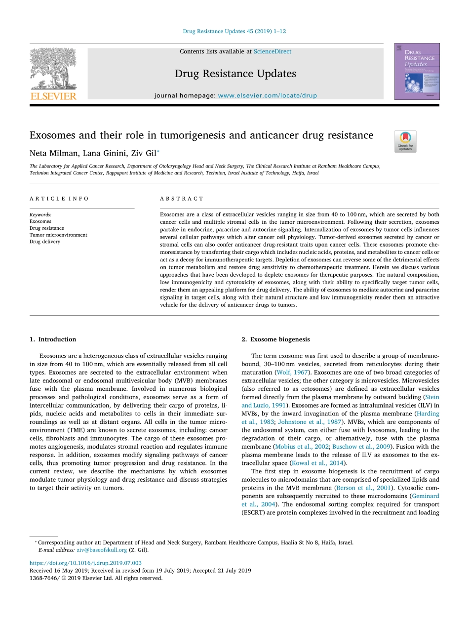 Exosomes and their role in tumorigenesis and a.pdf_第1页