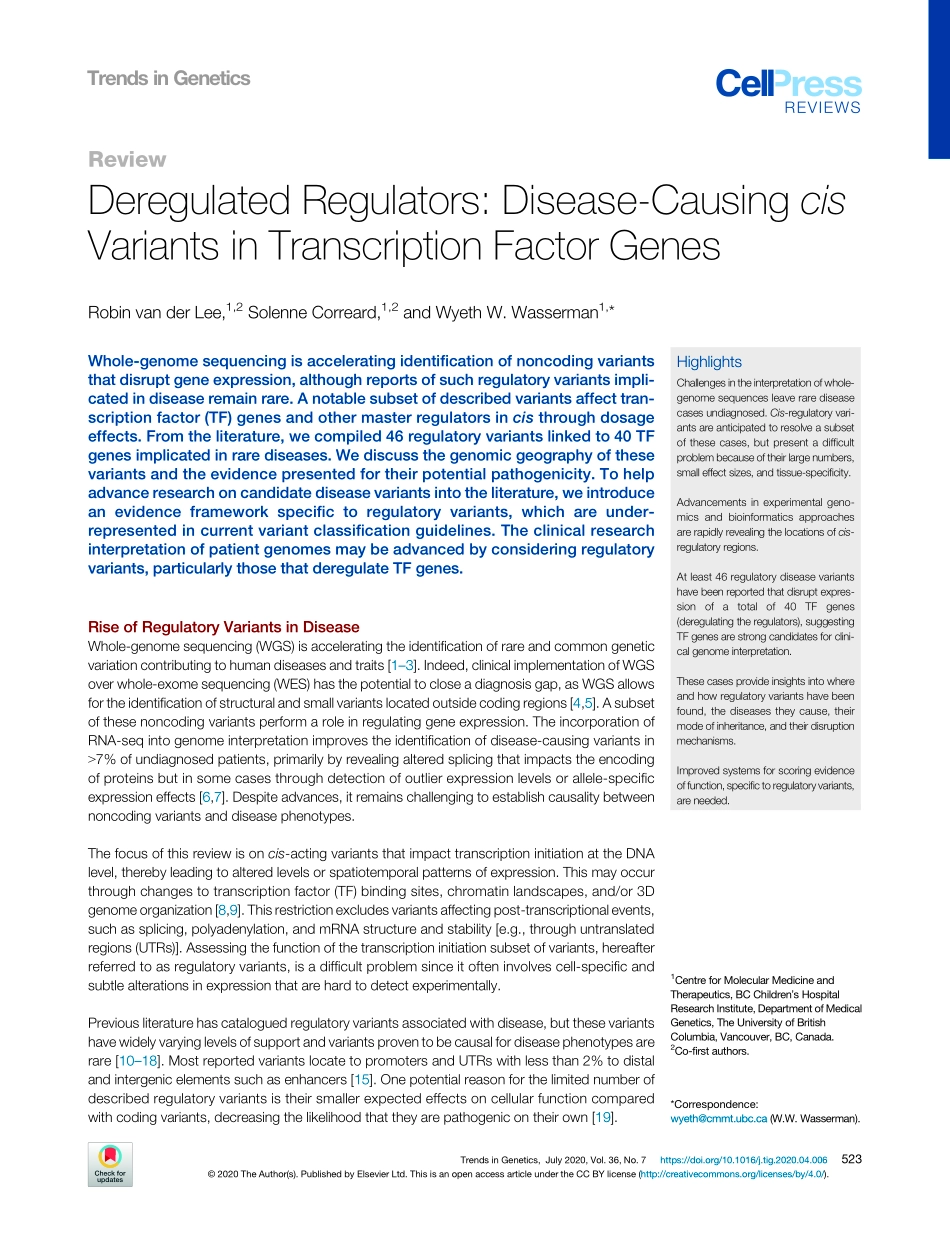 Deregulated Regulators Disease-Causing cis Var.pdf_第1页