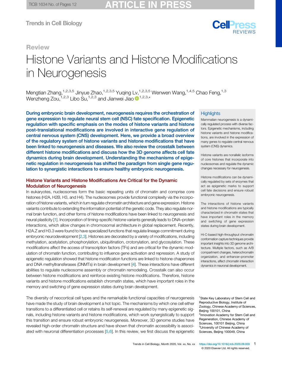Histone Variants and Histone Modifications in.pdf_第1页