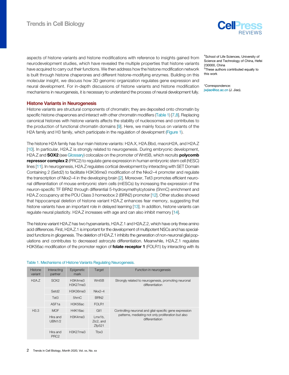 Histone Variants and Histone Modifications in.pdf_第2页