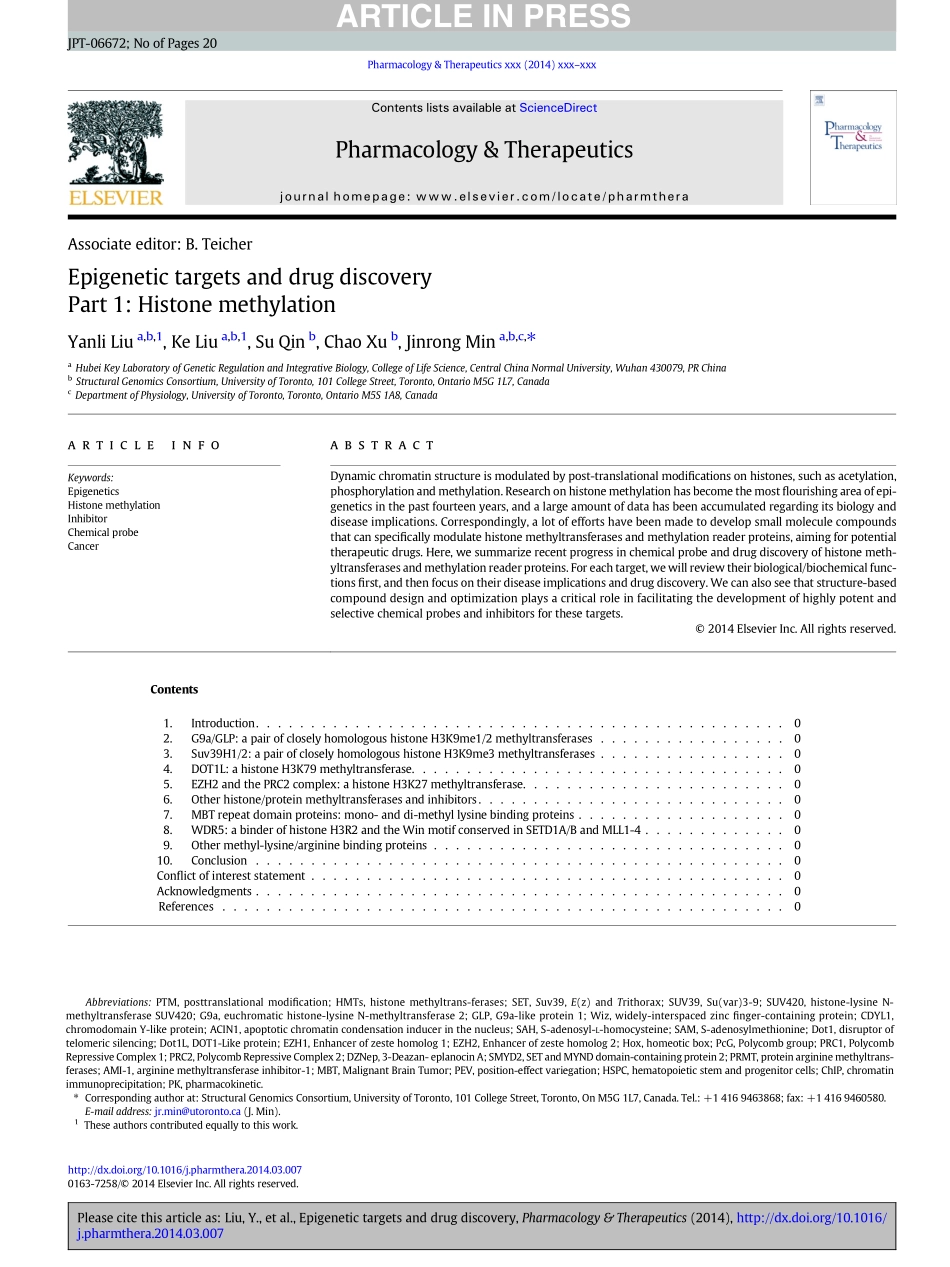 Epigenetic targets and drug discovery Part1 Hi.pdf_第1页