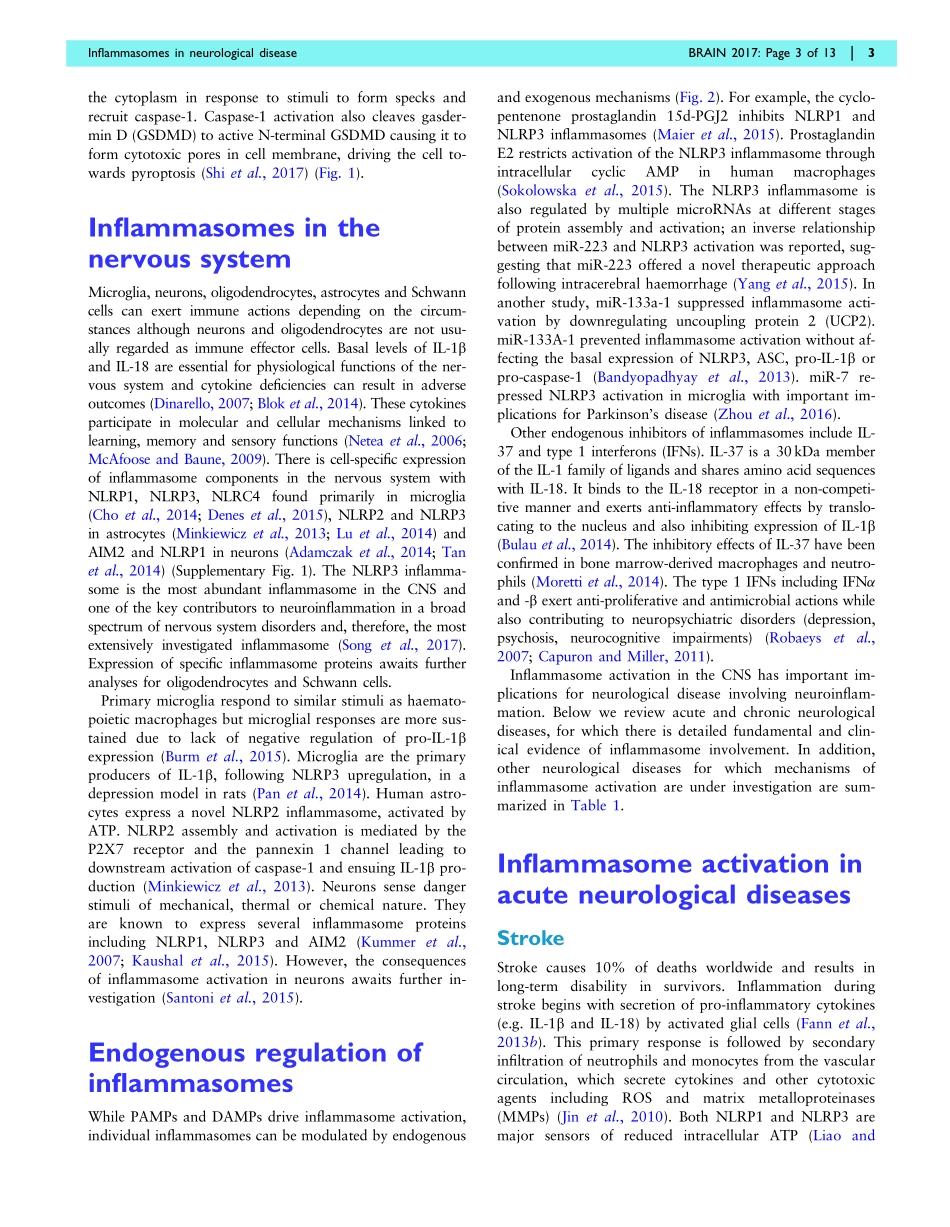 Inflammasomes in neurological diseases-emerging pathogenic and therapeutic concepts.pdf_第3页