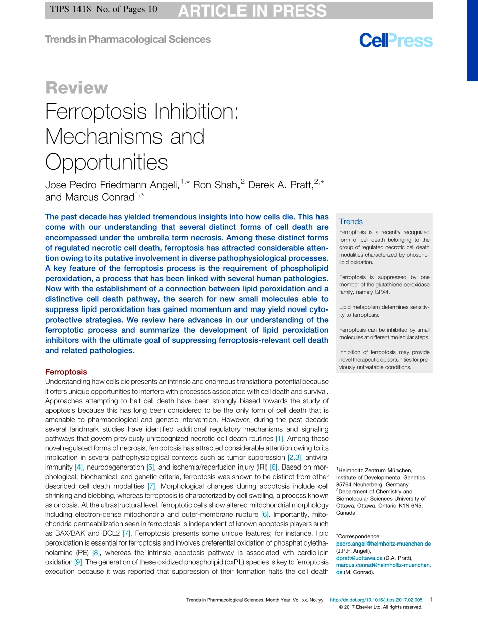Ferroptosis Inhibition-Mechanisms and Opportunities.pdf_第1页