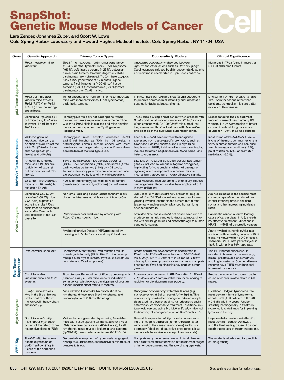 Genetic Mouse Models of Cancer.PDF_第1页