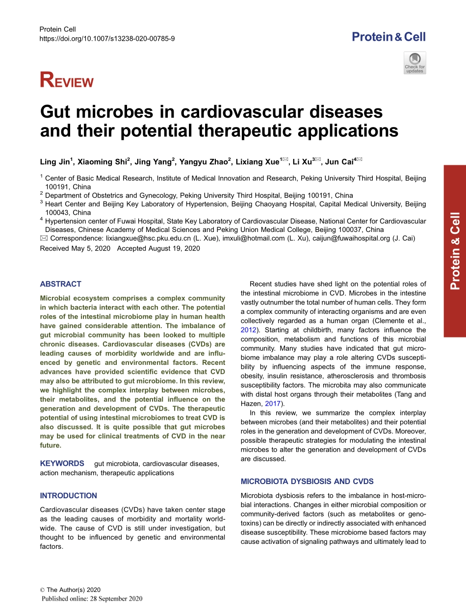 Gut microbes in cardiovascular diseases and th.pdf_第1页