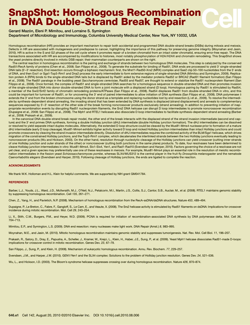 Homologous Recombination in DNA Double-Strand Break Repair.PDF_第2页