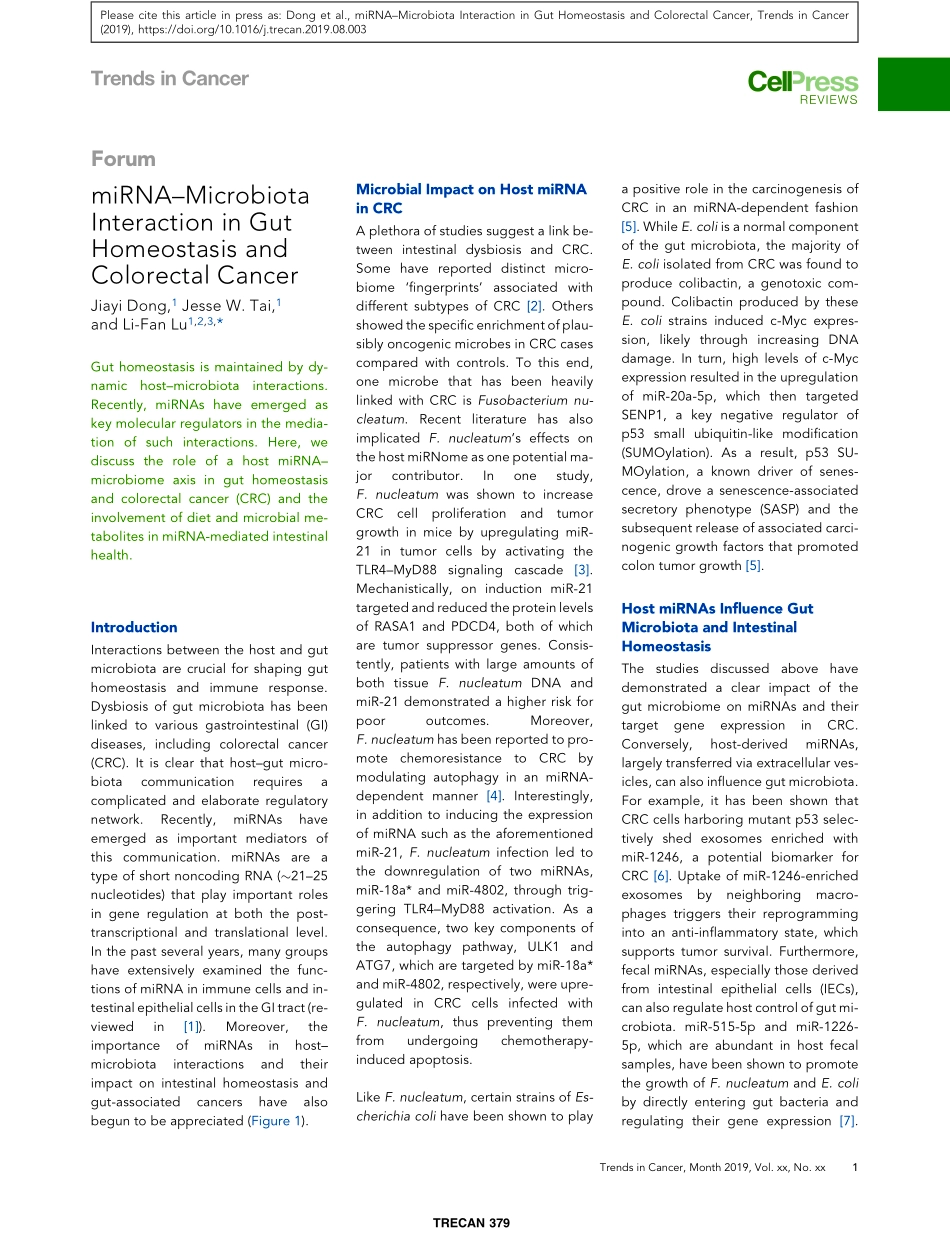 miRNA Microbiota Interaction in Gut Homeostasi.pdf_第1页