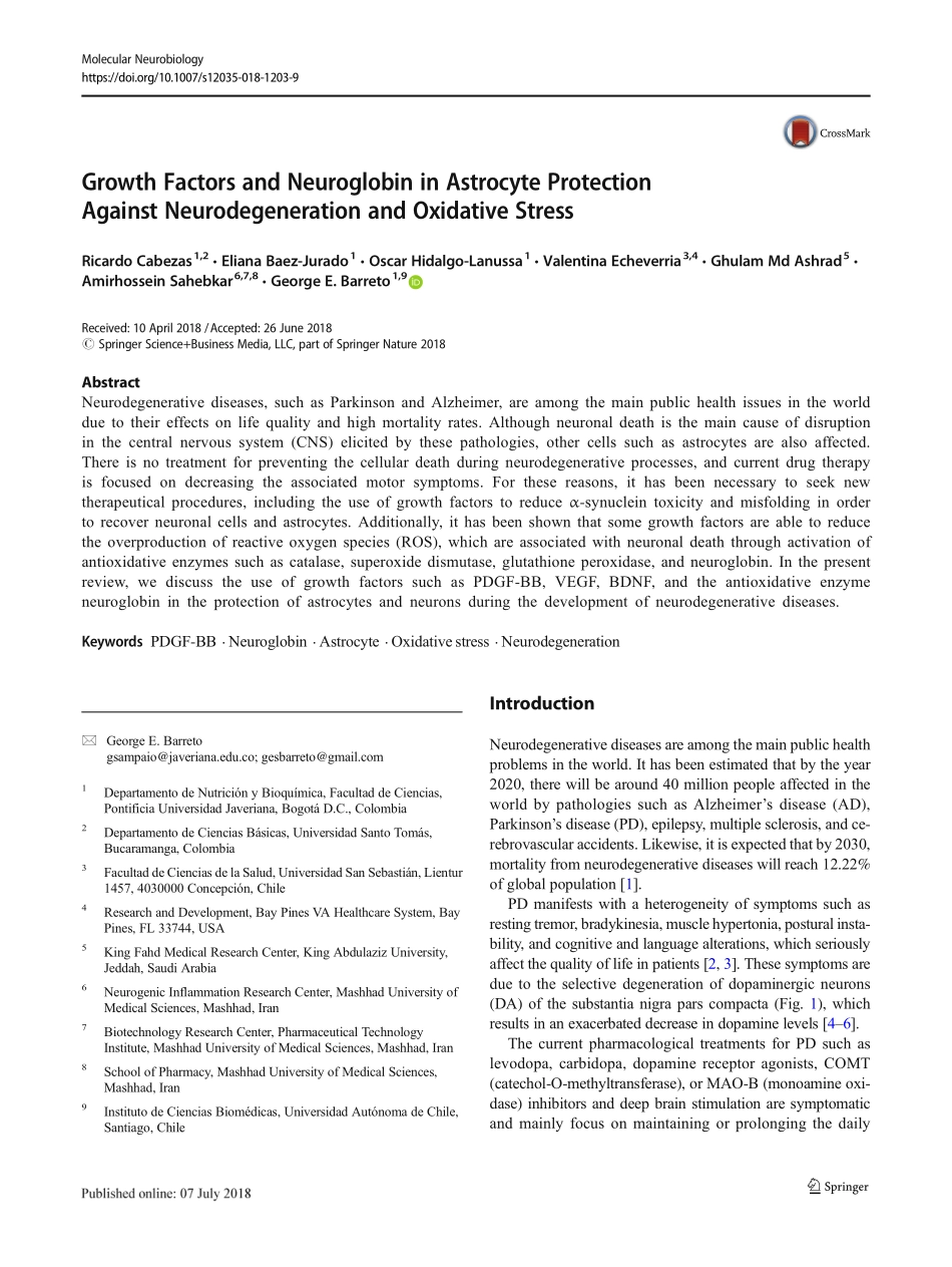 Growth Factors and Neuroglobin in Astrocyte Protection Against Neurodegeneration and Oxidative Stress.pdf_第1页
