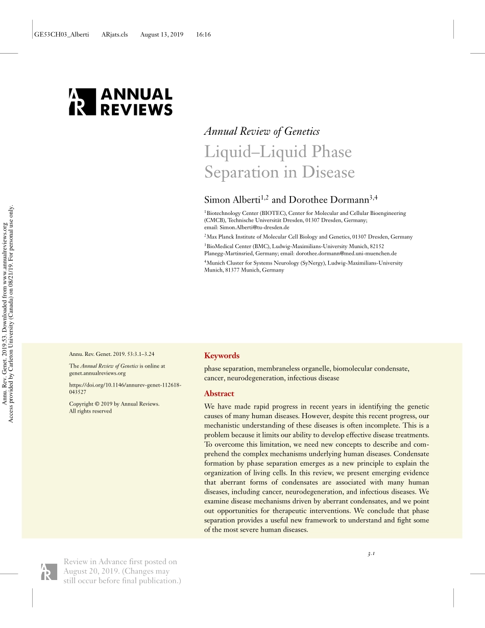 Liquid–Liquid Phase Separation in Disease.pdf_第1页