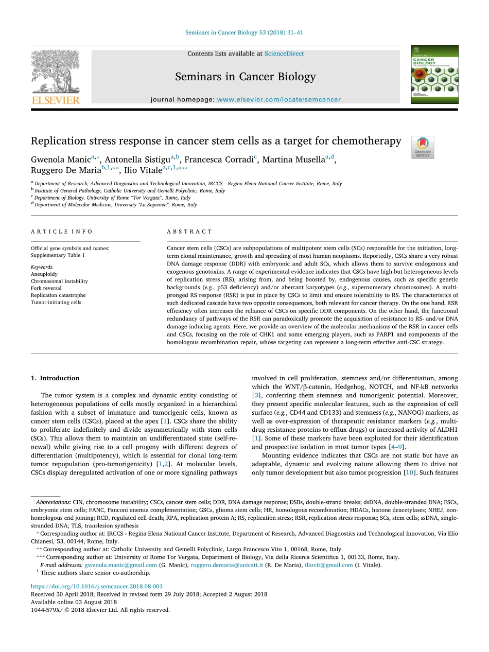 Manic-2018-Replication stress response in canc.pdf_第1页