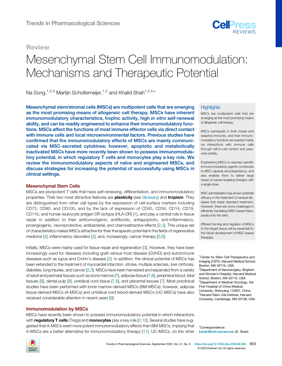 Mesenchymal Stem Cell Immunomodulation Mechani.pdf_第1页